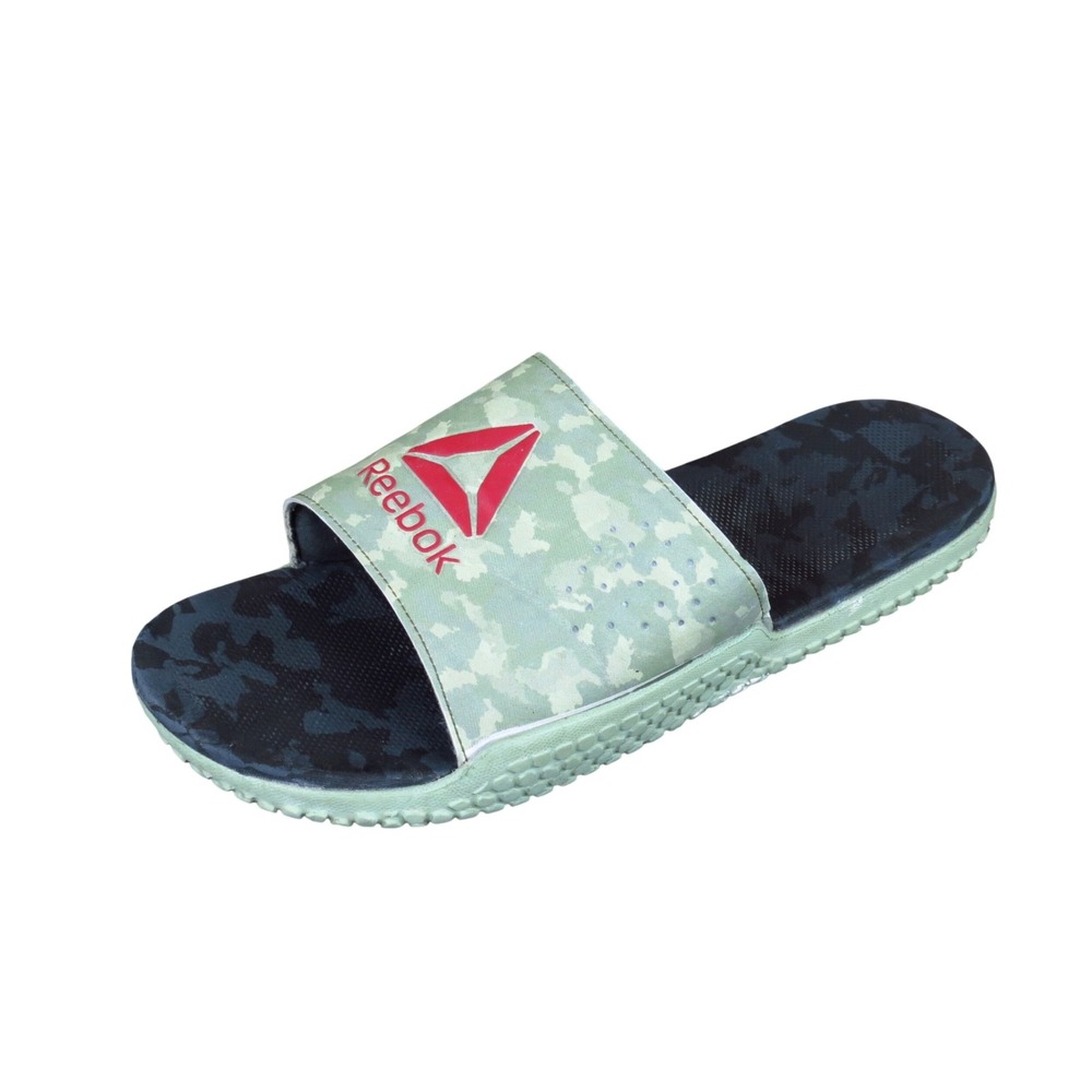 Reebok Pervade Men Shoe Slide Size 13 Athletic Recovery Green Camo Synthetic